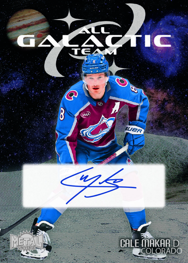 Maker trading card, 2025 26 NHL Skybox MU F33 pg4 crd GT4 parallel from 2025-26 Skybox Metal Universe Hockey by Upper Deck