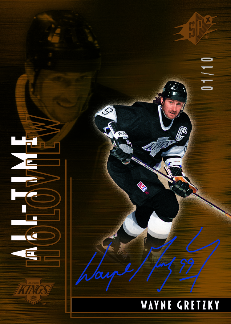 Gretxky trading card, 2025 26 NHL S Px F20 pg50 crd ATGWG parallel from 2025-26 SPx by Upper Deck