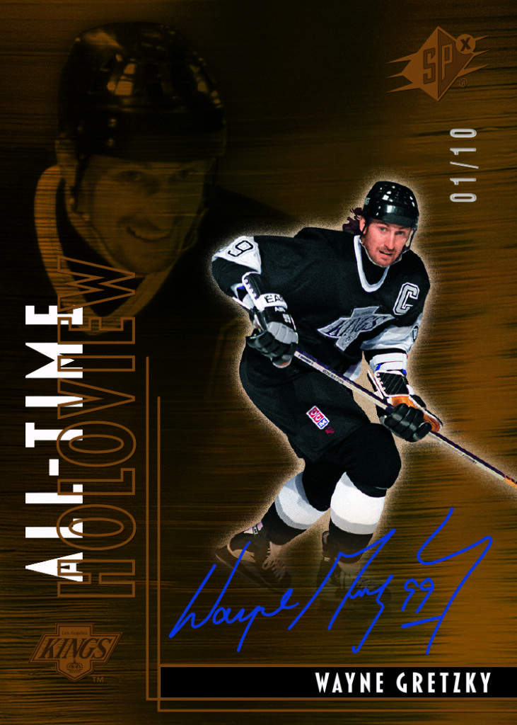 Gretxky trading card, 2025 26 NHL S Px F20 pg50 crd ATGWG parallel from 2025-26 SPx by Upper Deck
