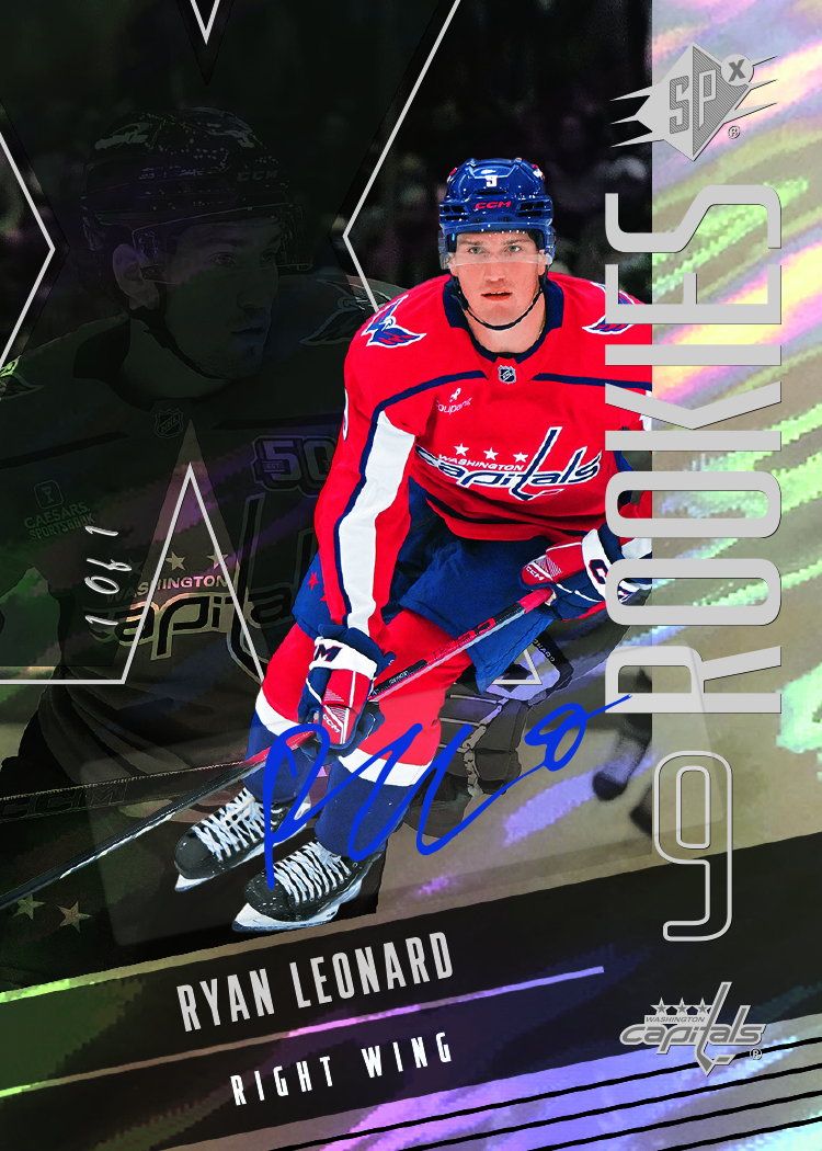 Leonard trading card, 2025 26 NHL S Px F16 pg28 crd FRL parallel from 2025-26 SPx by Upper Deck