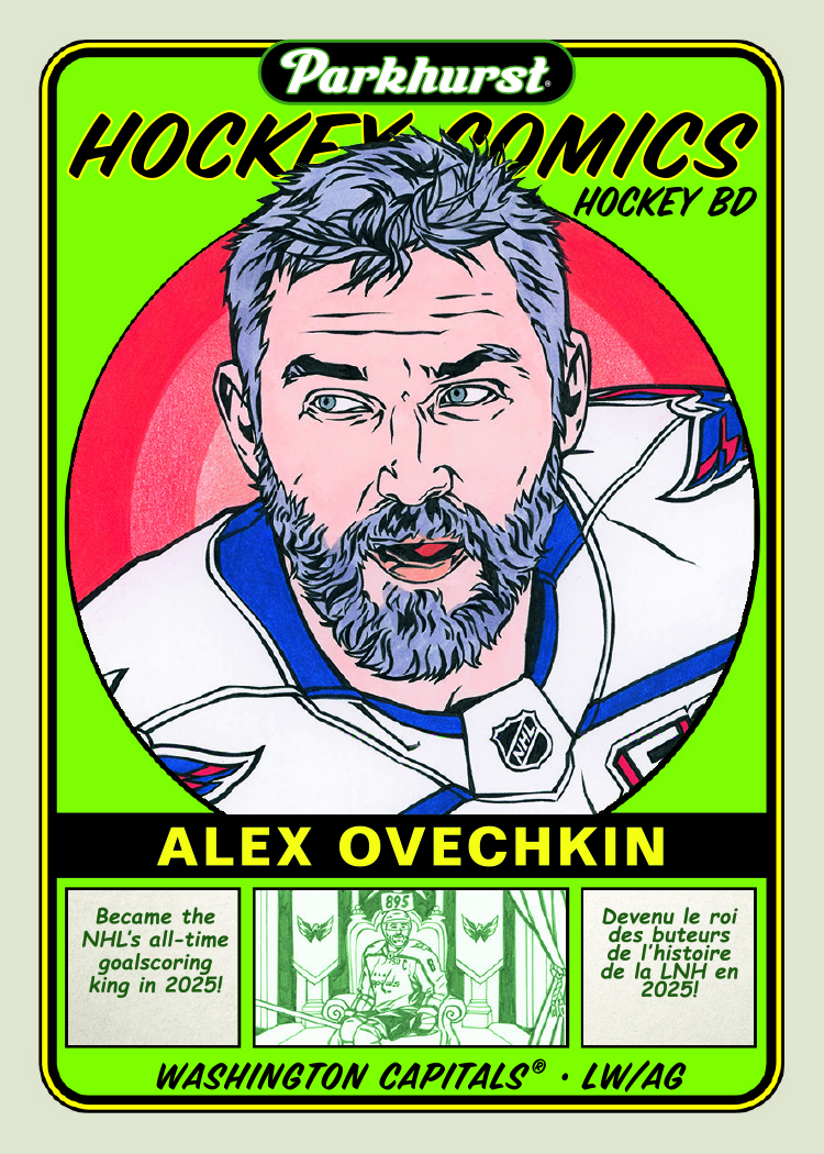 Ovechkin trading card, 25 26 Parkhurst Hockey F32 p66 crd PC2 parallel from 2025-26 Parkhurst by Upper Deck
