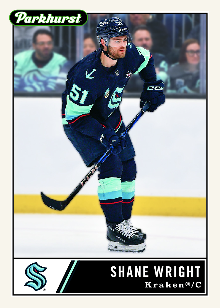 Wright trading card, 25 26 Parkhurst Hockey F1 p52 crd52 parallel from 2025-26 Parkhurst by Upper Deck