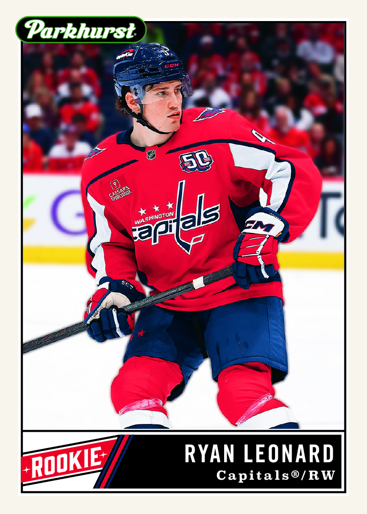 Leonard trading card, 25 26 Parkhurst Hockey F3 p25 crd225 parallel from 2025-26 Parkhurst by Upper Deck
