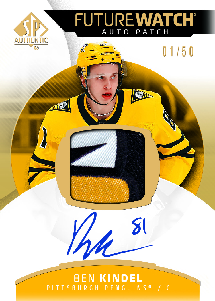 Kindel trading card, 2025 26 NHL SPA F25 pg83 crd177 parallel from 2025-26 SP Authentic by Upper Deck