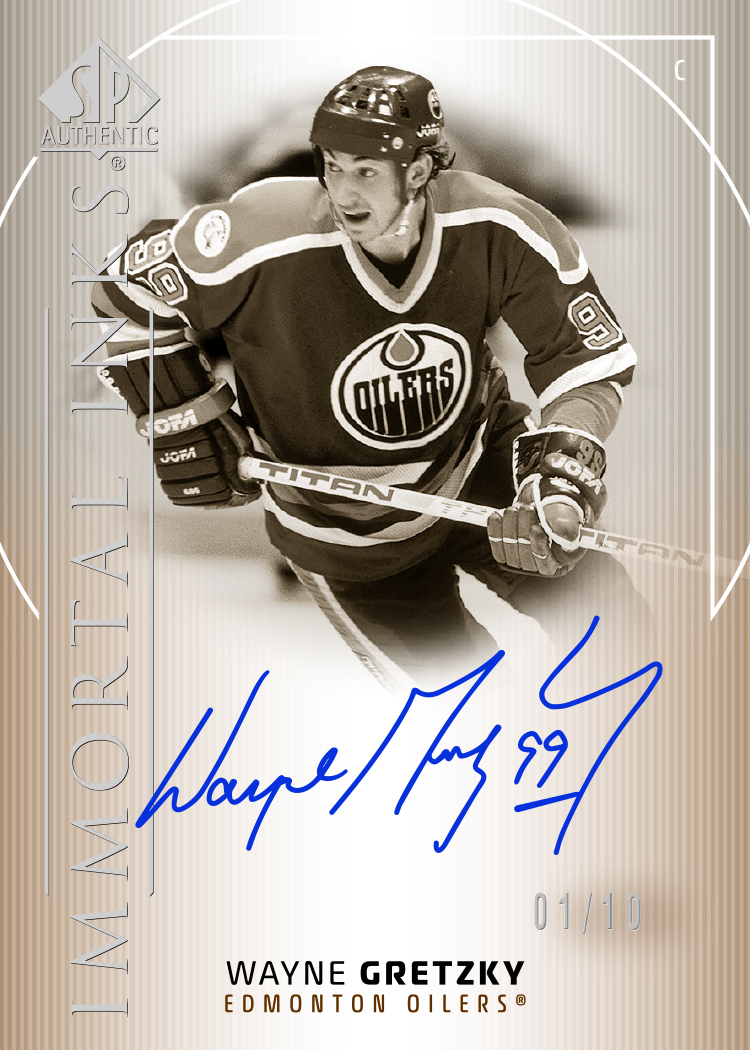 Gretzky trading card, 2025 26 NHL SPA F20 pg100 crd IIWG parallel from 2025-26 SP Authentic by Upper Deck