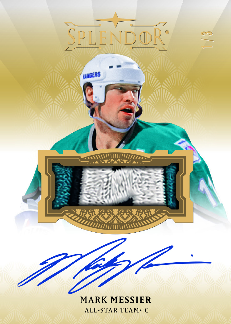 Messier trading card, 25 26 NHL Splendor F9 Pg5 Crd VBLMM parallel from 2025-26 Splendor by Upper Deck