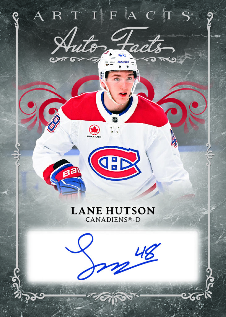 Hutson trading card, 2026 27 Artifacts F42 pg29 crd AFLH parallel from 2026-27 Artifacts by Upper Deck