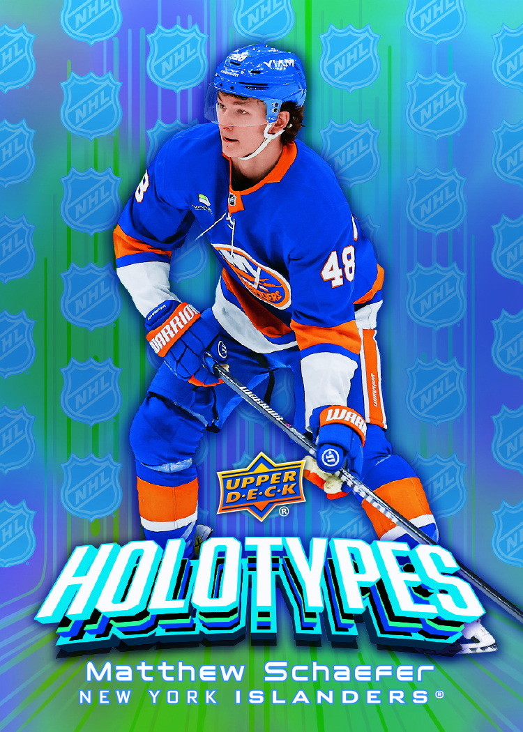 Schaefer trading card, 26 27 NHL UD1 F55 PG23 Crd HT83 parallel from 2026-27 Upper Deck Series 1 by Upper Deck