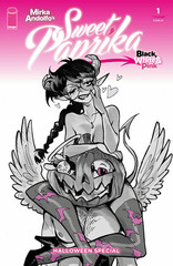Cover of MIRKA ANDOLFO'S SWEET PAPRIKA: BLACK, WHITE & PINK HALLOWEEN SPECIAL #1, published by Image