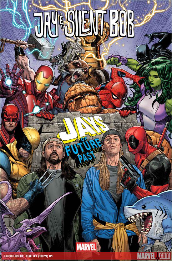 Cover of Jay & Silent Bob: Jays Of Future Past #1, published by Marvel