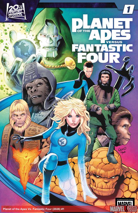 Cover of Planet Of The Apes Vs. Fantastic Four #1, published by Marvel