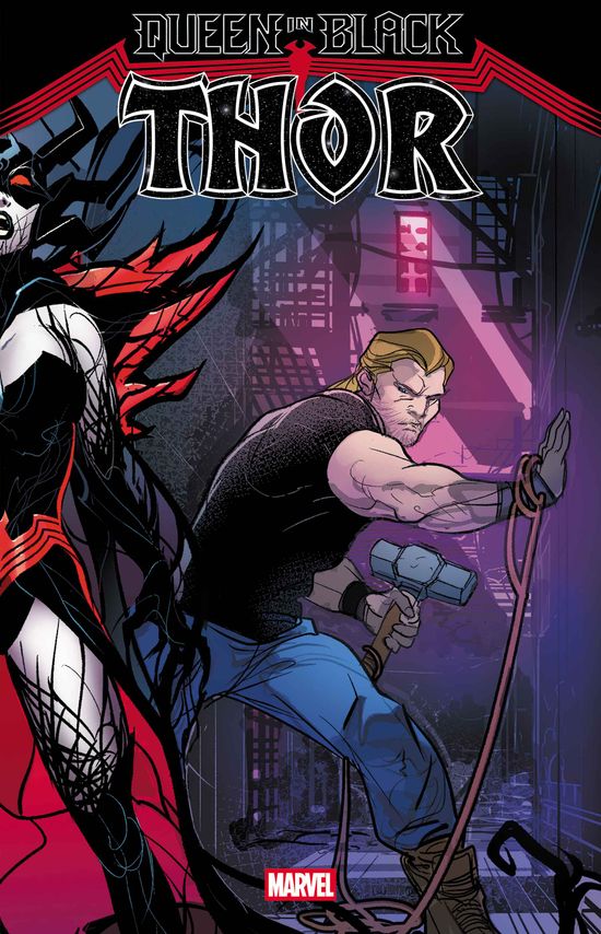 Cover of QUEEN IN BLACK: THOR #1, published by Marvel