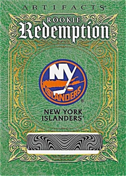 A 2025-26 Upper Deck Artifacts New York Islanders rookie redemption card