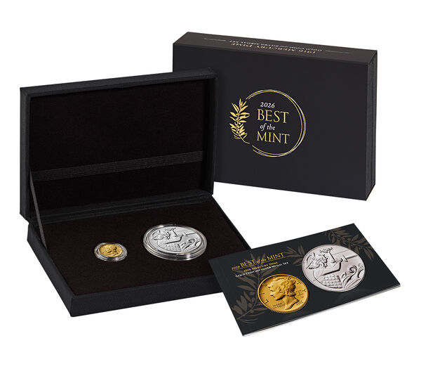 Best of the Mint 1916 Mercury Dime Gold Coin and Silver Medal Set, struck at the Philadelphia and West Point Mints, United States Mint product photograph