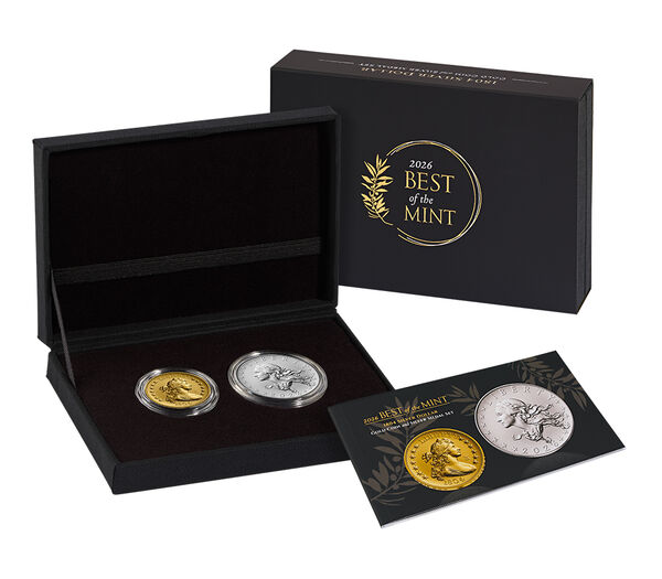 Best of the Mint 1804 Silver Dollar Gold Coin and Silver Medal Set, struck at the Philadelphia and West Point Mints, United States Mint product photograph