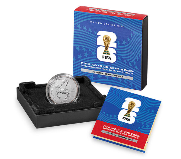 FIFA World Cup 2026™ Uncirculated Half Dollar, struck at the Philadelphia Mint, United States Mint product photograph