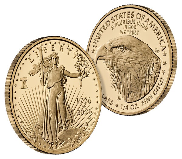 American Eagle 2026 One-Quarter Ounce Gold Proof Coin, struck at the West Point Mint, United States Mint product photograph