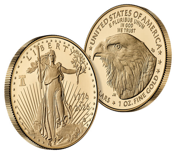 American Eagle 2026 One Ounce Gold Proof Coin, struck at the West Point Mint, United States Mint product photograph