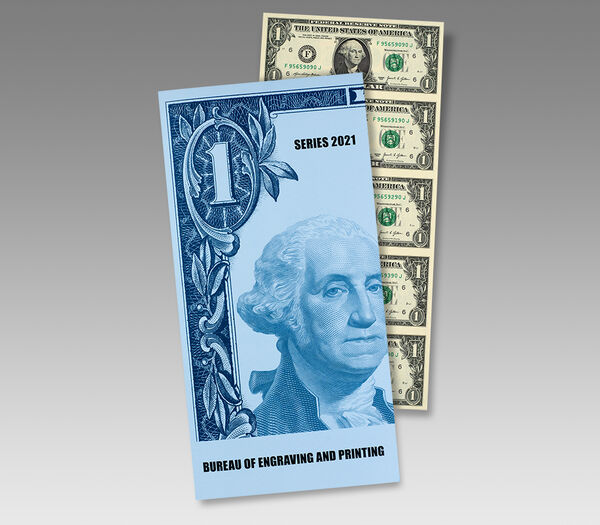 $1 – 5 Note Sheet (Atlanta) Series 2021, paper currency collector coin, United States Mint product photograph