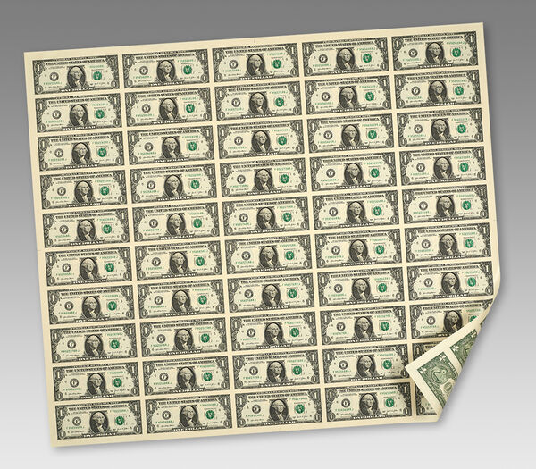 $1 – 50 Note Sheet (Atlanta) Series 2021, paper currency collector coin, United States Mint product photograph