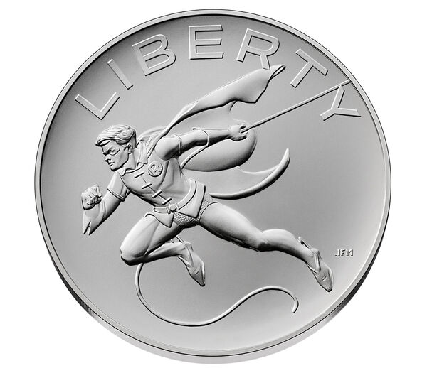 Comic Art One Ounce Silver Medal – Robin™, struck at the Philadelphia Mint, United States Mint product photograph