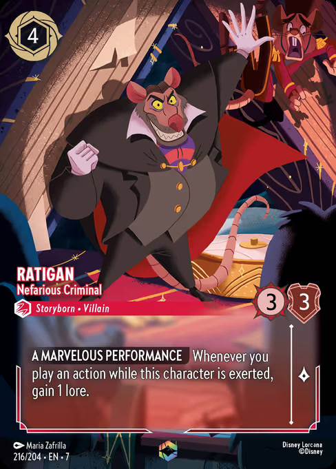 Ratigan - Nefarious Criminal, an Enchanted card from Disney Lorcana: Archazia's Island