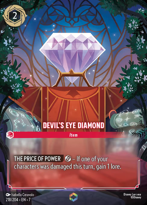 Devil's Eye Diamond, an Enchanted card from Disney Lorcana: Archazia's Island