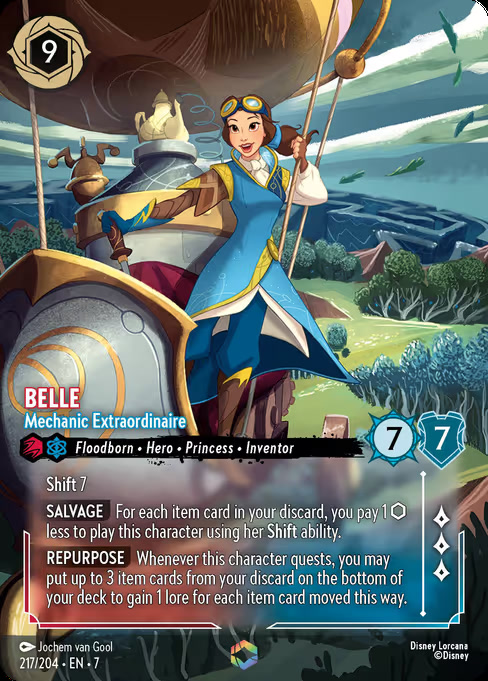 Belle - Mechanic Extraordinaire, an Enchanted card from Disney Lorcana: Archazia's Island