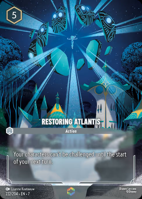 Restoring Atlantis, an Enchanted card from Disney Lorcana: Archazia's Island