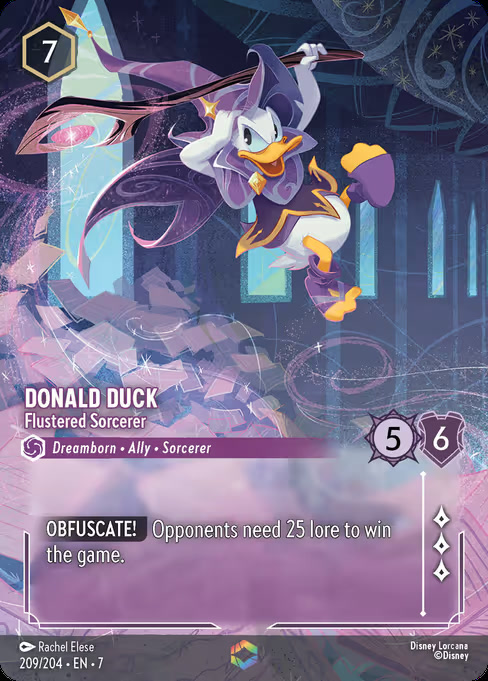 Donald Duck - Flustered Sorcerer, an Enchanted card from Disney Lorcana: Archazia's Island