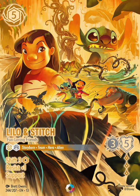 Lilo & Stitch - Fun-Loving Friends, an Iconic card from Disney Lorcana: Attack of the Vine!