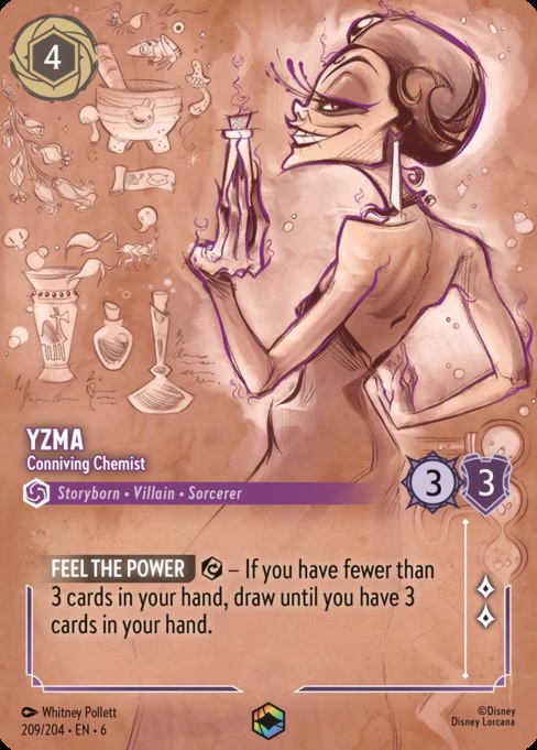 Yzma - Conniving Chemist, an Enchanted card from Disney Lorcana: Azurite Sea
