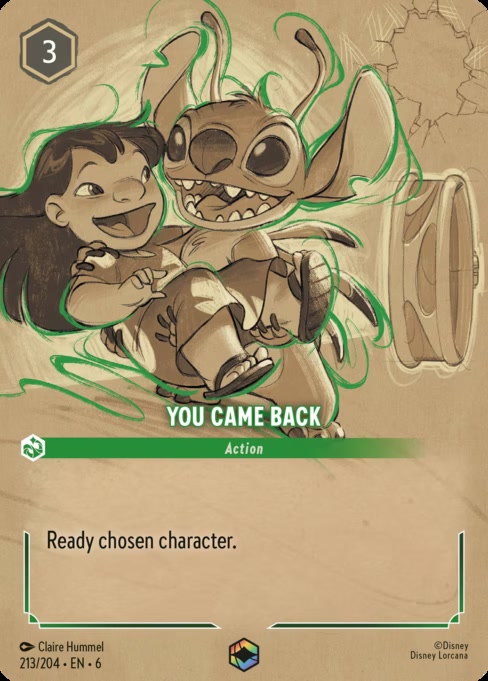 You Came Back, an Enchanted card from Disney Lorcana: Azurite Sea