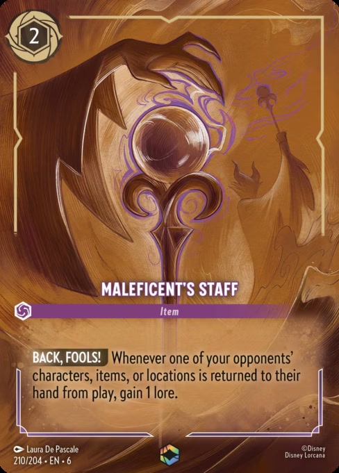 Maleficent's Staff, an Enchanted card from Disney Lorcana: Azurite Sea
