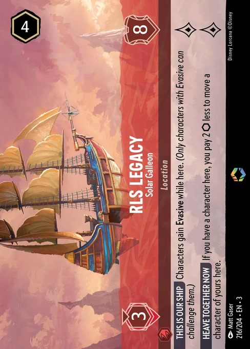 RLS Legacy - Solar Galleon, an Enchanted card from Disney Lorcana: Into the Inklands