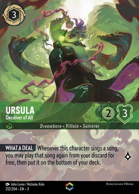Ursula - Deceiver of All, an Enchanted card from Disney Lorcana: Into the Inklands