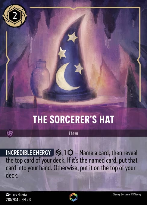 The Sorcerer's Hat, an Enchanted card from Disney Lorcana: Into the Inklands