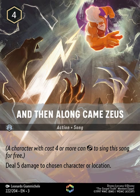 And Then Along Came Zeus, an Enchanted card from Disney Lorcana: Into the Inklands
