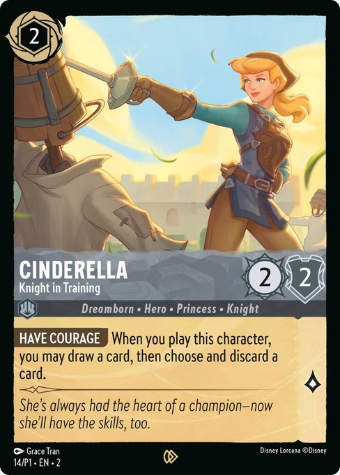 Cinderella - Knight in Training, a Promo card from Disney Lorcana: Promo Set 1
