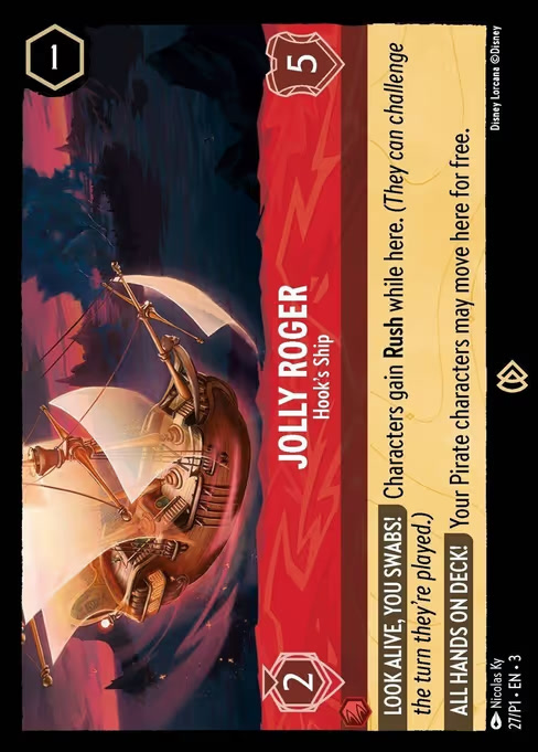 Jolly Roger - Hook's Ship, a Promo card from Disney Lorcana: Promo Set 1