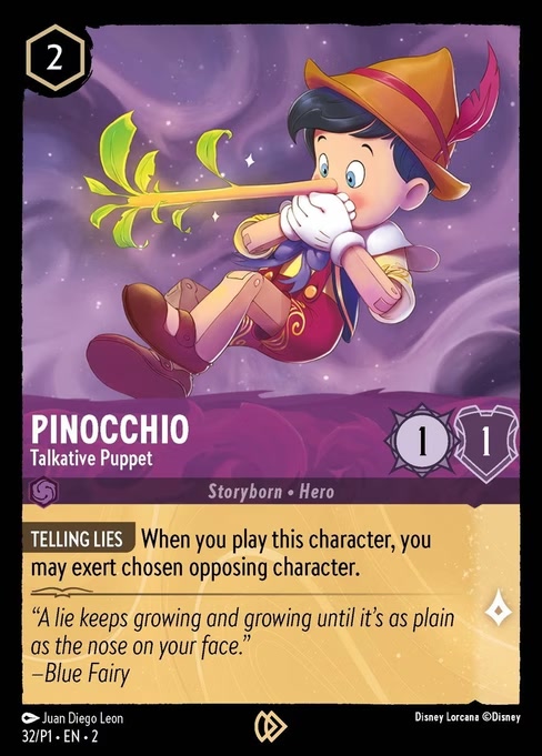 Pinocchio - Talkative Puppet, a Promo card from Disney Lorcana: Promo Set 1