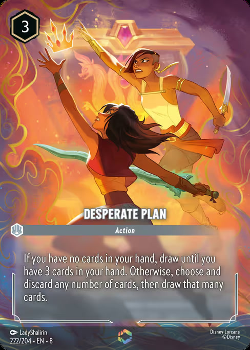 Desperate Plan, an Enchanted card from Disney Lorcana: Reign of Jafar