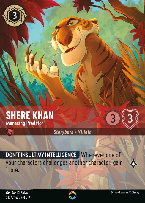 Shere Khan - Menacing Predator, an Enchanted card from Disney Lorcana: Rise of the Floodborn