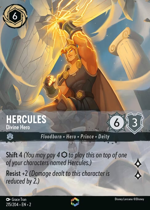 Hercules - Divine Hero, an Enchanted card from Disney Lorcana: Rise of the Floodborn