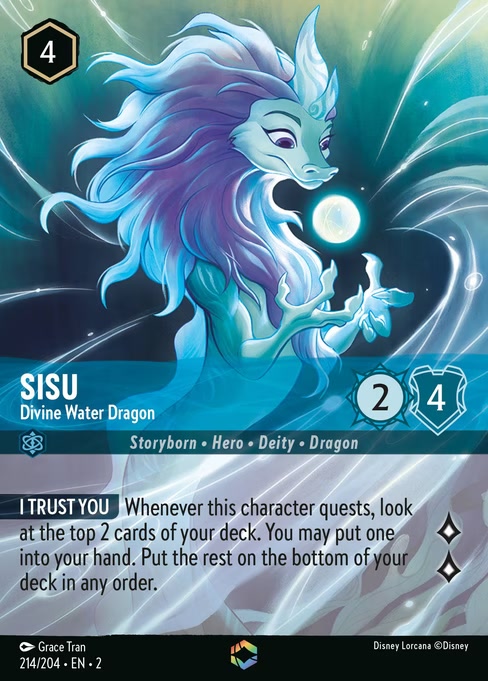 Sisu - Divine Water Dragon, an Enchanted card from Disney Lorcana: Rise of the Floodborn