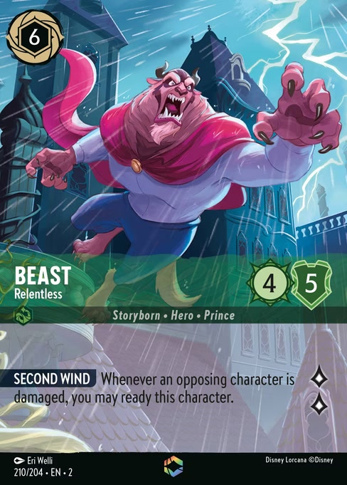 Beast - Relentless, an Enchanted card from Disney Lorcana: Rise of the Floodborn