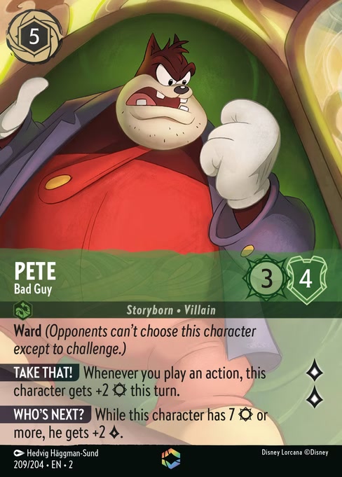 Pete - Bad Guy, an Enchanted card from Disney Lorcana: Rise of the Floodborn