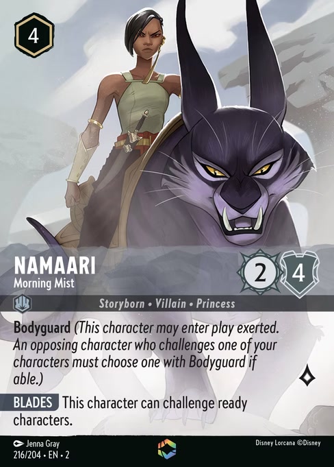 Namaari - Morning Mist, an Enchanted card from Disney Lorcana: Rise of the Floodborn