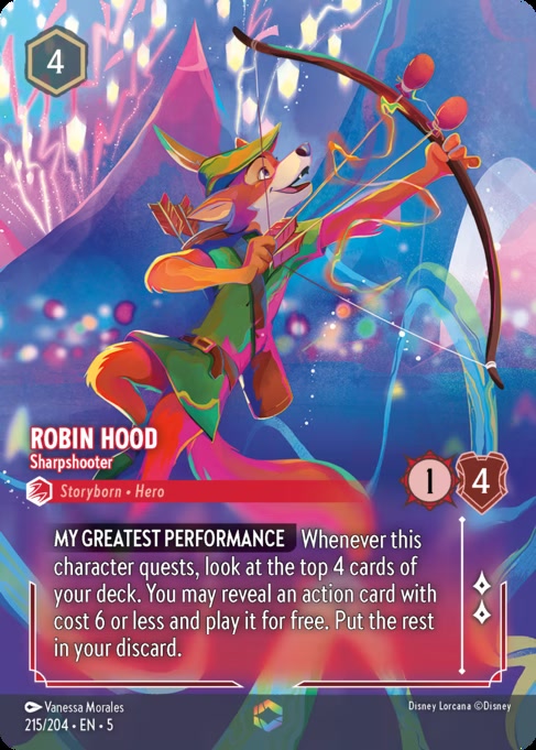 Robin Hood - Sharpshooter, an Enchanted card from Disney Lorcana: Shimmering Skies