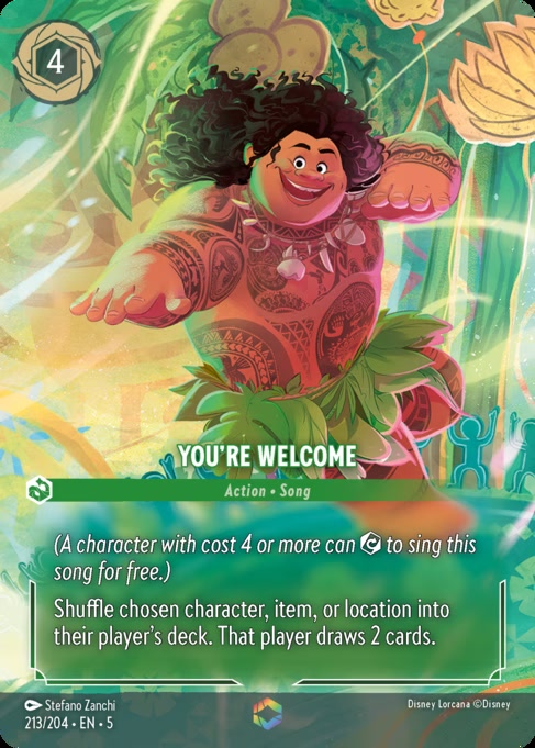 You're Welcome, an Enchanted card from Disney Lorcana: Shimmering Skies
